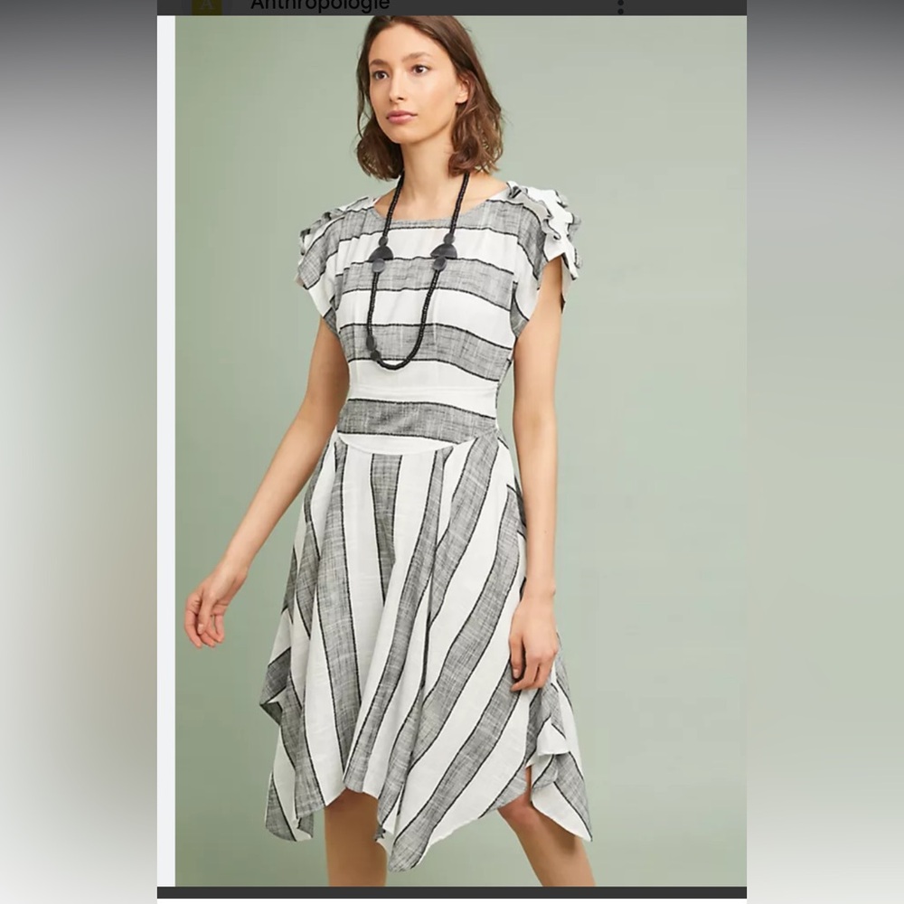 Eva Franco at Anthropologie NEW WITH‎ TAGS Linen Dress 12 workwear Flowy